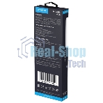 Дата-кабель Maxvi MC-33L USB-Lightning 2.4А, прозрачный корпус, LED подсветка, 1м, черный
