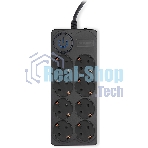 Сетевой фильтр Ippon BK-8-EU-3-16-B 3 м, 8 розеток, черный, коробка