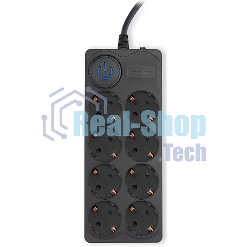 Сетевой фильтр Ippon BK-8-EU-3-16-B 3 м, 8 розеток, черный, коробка