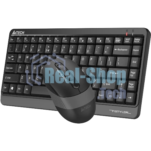 Комплект клавиатура+мышь A4Tech FStyler FG1110 беспроводной, USB, 2000 DPI, чёрный/серый