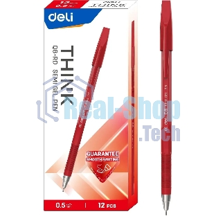 Набор ручек шариковых Deli Think EQ8-RD, красные чернила (12шт), линия 0.5мм