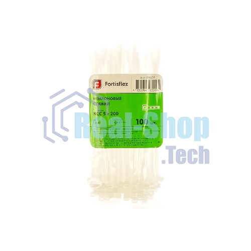 Хомут кабельный КСС 5х200 нейл. белый (уп. 100 шт) Fortisflex 49401