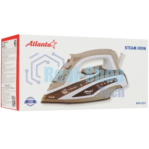 Утюг Atlanta ATH-5573 коричневый/белый, 2600 Вт, 38 г/мин, 132 г/мин, 400 мл