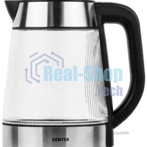 Чайник электрический Centek CT-0013 стекло, 2200 Вт, 1.8 л, серебристый