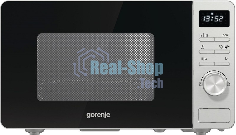 Микроволновая печь Gorenje GRILL MO23A4X нержавеющая сталь, 23 л, 800 Вт, переключатели - кнопки, поворотный механизм