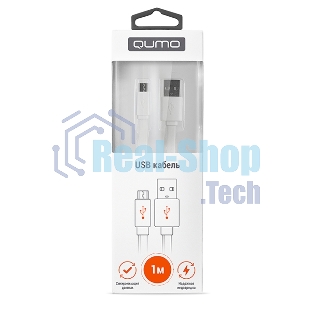 Кабель Cable Qumo mUSB 1м плоск белый (R-UmU-1,5W) (20516)