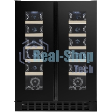Винный шкаф Temptech OX2DX60DRB черный, 116 л, 2 отсека, 38 бут., класс G
