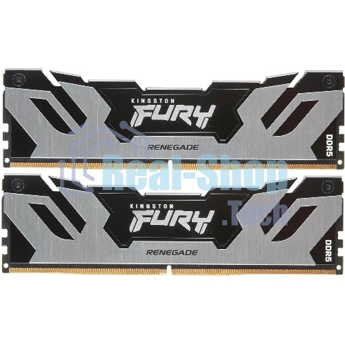 Оперативная память Kingston Fury Renegade, DDR5, 32Gb (2x16Gb), 7200MHz, CL38, DIMM, с радиатором, серебристый/черный