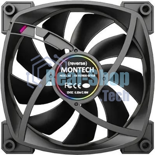 Вентилятор для корпуса Montech RX120 Reverse ARGb 120х120x25 черный 4-pin 27дБ (RX120 PWM BLACK) Ret