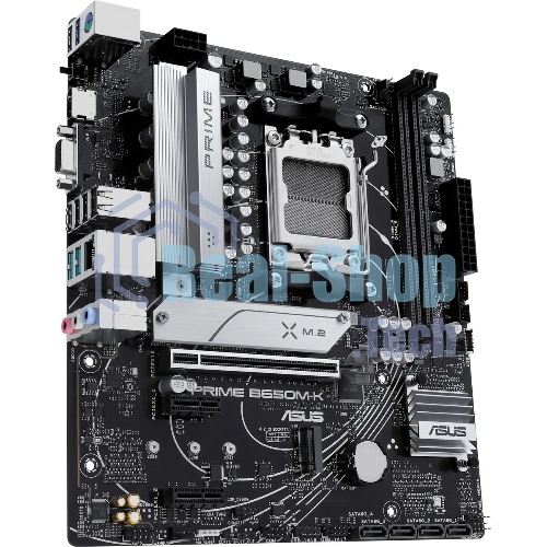 Материнская плата ASUS PRIME B650M-K, Socket AM5, AMD B650, 2xDDR5, 4xSATA, 2xM.2, 1xPCIe 4.0 x16, 2xPCIe 4.0 x1, 1xHDMI, 1xVGA, 1x 2.5Gb LAN, 4xUSB-A 2.0, 2xUSB-A 3.2 Gen 1, 2xUSB-A 3.2 Gen 2, 3x3.5 мм, 7.1, mATX
