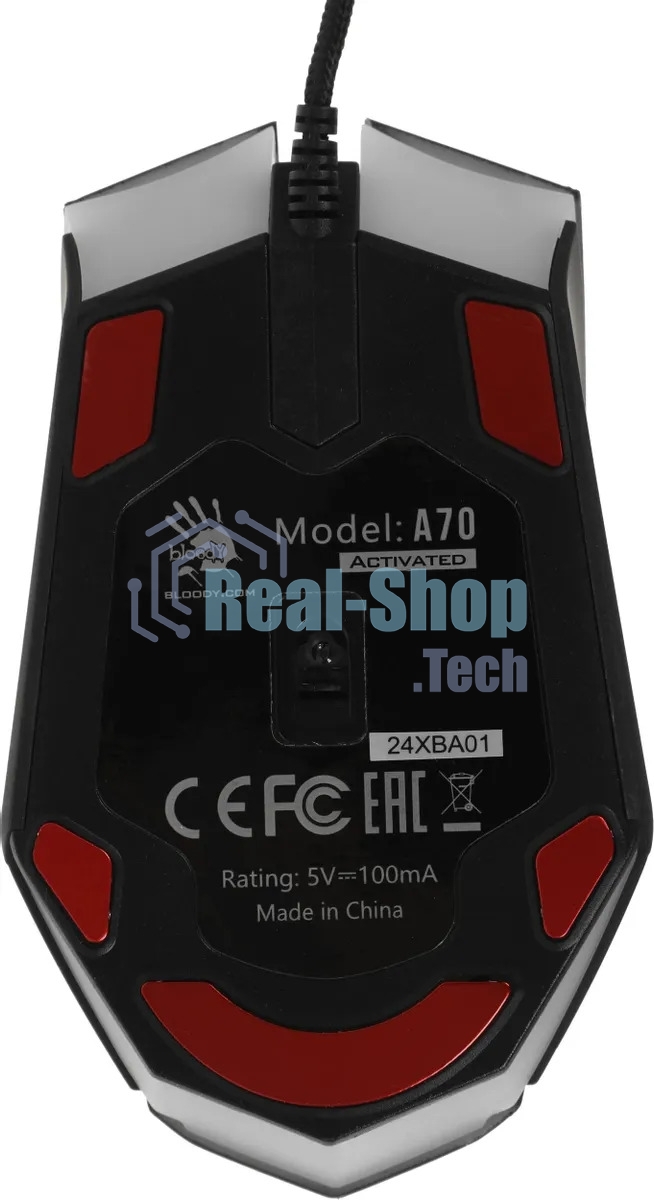 Мышь проводная A4Tech Bloody A70A черный, 6200 dpi, USB Type-A, кнопки - 8
