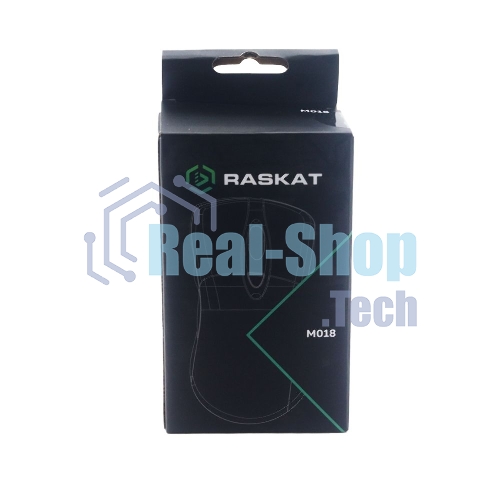 Мышь проводная Raskat M018 черный, 3200 dpi, USB, кнопки - 6