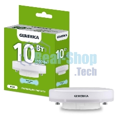 Лампа светодиодная GENERICA LL-T80-10-230-65-GX53-G T80 10 Вт таблетка 6500К GX53 230В