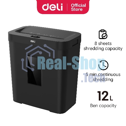 Шредер Deli ET022, черный, Р-4, 4х40, 8 Листов, 12л.