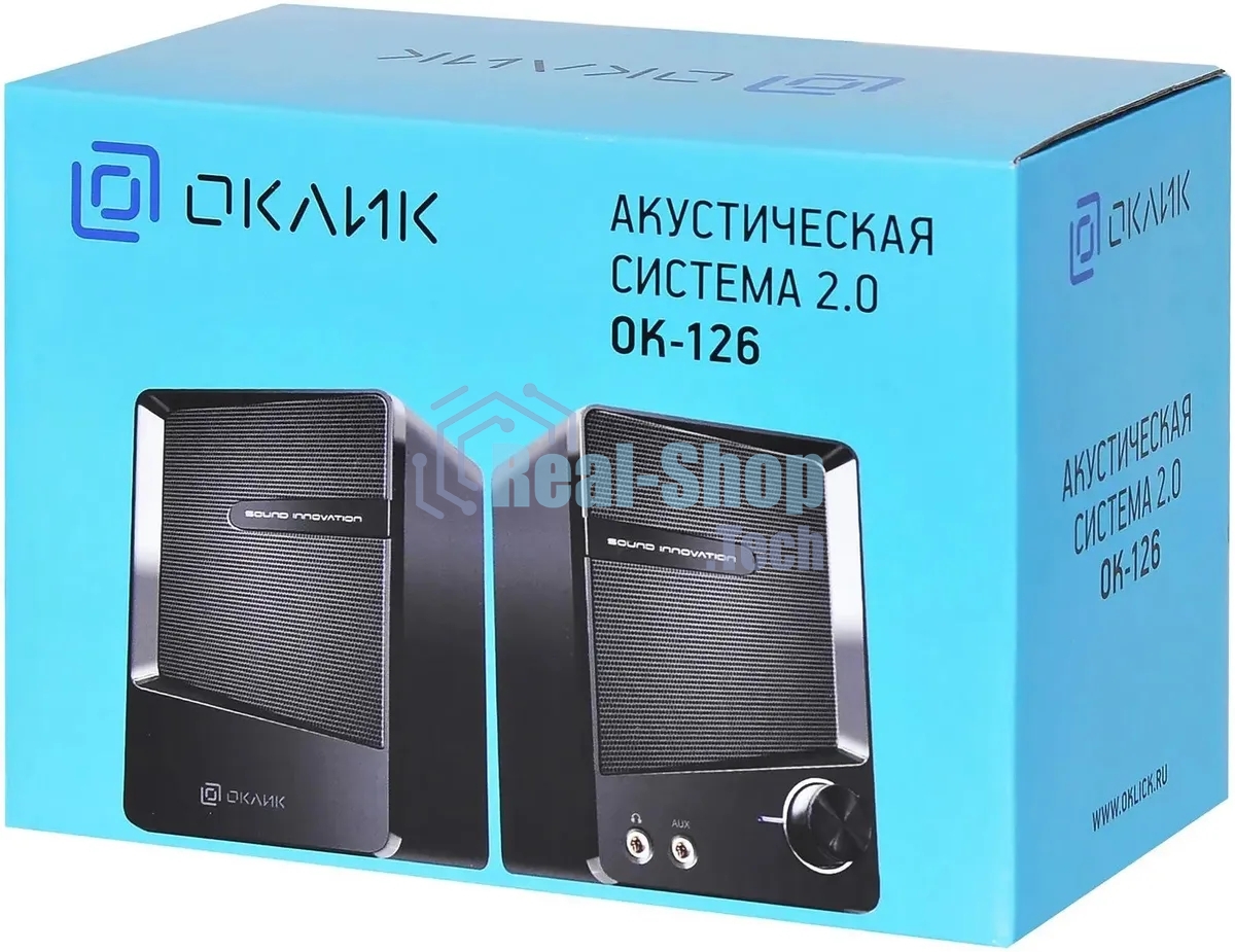 Акустическая система Oklick OK-126 2.0 черный 6Вт