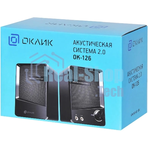 Акустическая система Oklick OK-126 2.0 черный 6Вт
