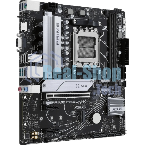 Материнская плата ASUS PRIME B650M-K, Socket AM5, AMD B650, 2xDDR5, 4xSATA, 2xM.2, 1xPCIe 4.0 x16, 2xPCIe 4.0 x1, 1xHDMI, 1xVGA, 1x 2.5Gb LAN, 4xUSB-A 2.0, 2xUSB-A 3.2 Gen 1, 2xUSB-A 3.2 Gen 2, 3x3.5 мм, 7.1, mATX