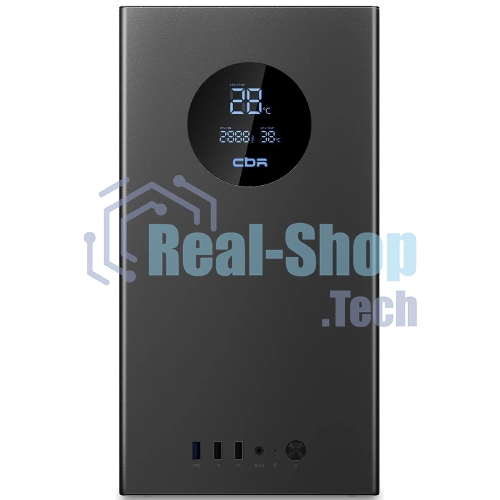 Компьютерный корпус CBR mATX Minitower V865, без БП, 1хUSB 3.0, 2хUSB 2.0, HD Audio+Mic, Digital Screen, черный