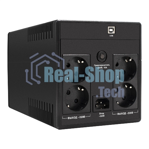 Источник бесперебойного питания ExeGate EP285490RUS SpecialPro UNB-1200.LED.AVR.EURO.RJ.USB 1200VA/750W, LED, AVR, 4 евророзетки, RJ45/11, USB, черный