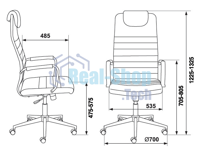 Кресло Бюрократ Chair Brt KB-9N/ECO/BLACK черный, экокожа