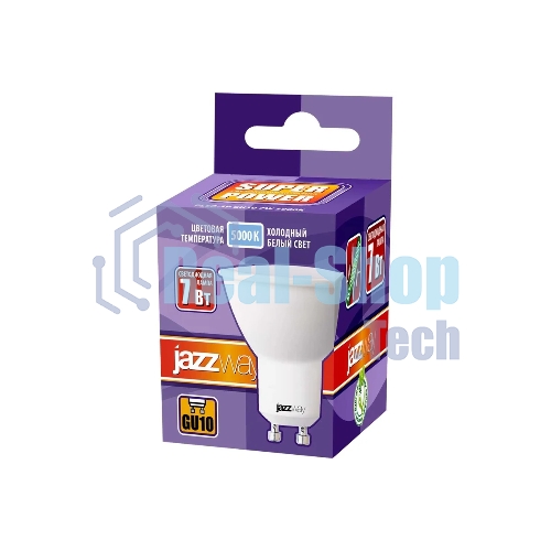 Лампа светодиодная JazzWay PLED-SP 7Вт 5000К холодный белый GU10 520лм 230В