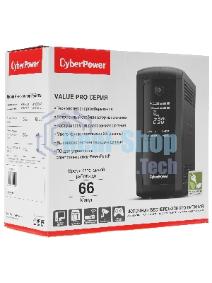 Источник бесперебойного питания CyberPower VP700ELCD/700 ВА/390 Вт/USB/RS-232/RJ-11/RJ-45/4 х CEE 7 (евророзетка)