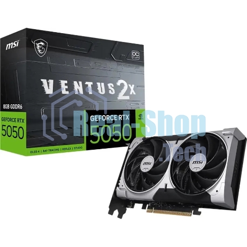 Видеокарта MSI GeForce RTX 5050 8G VENTUS 2X, NVIDIA RTX 5050, 8 ГБ GDDR6, 128 бит, PCI-e 5.0, 1xHDMI, 3xDP, 2587 МГц