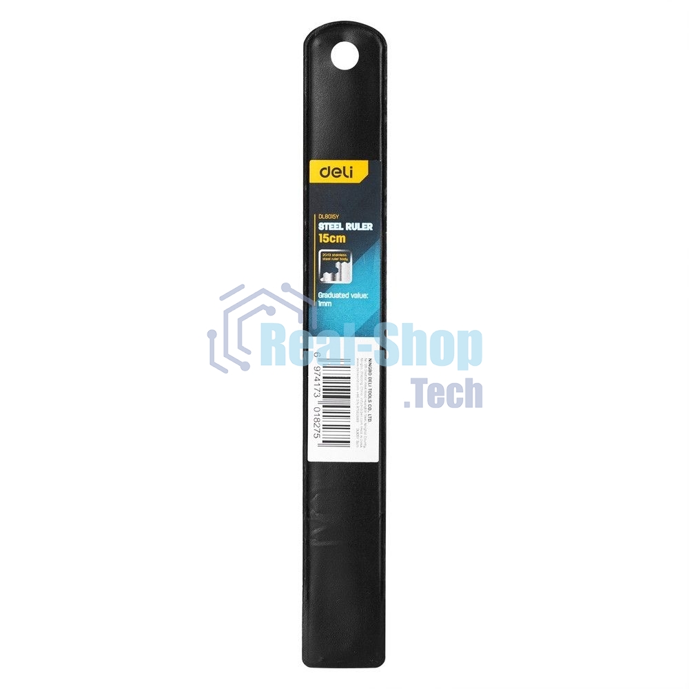 Линейка стальная Deli DL8015Y 150мм нержавеющая сталь