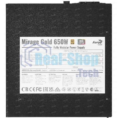 Блок питания Aerocool/Formula MIRAGE GOLD 650W, 650Вт, 80 PLUS Gold, 120мм, модульный, черный