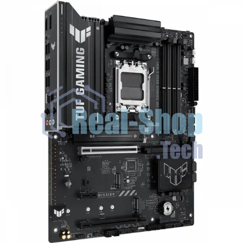 Материнская плата ASUS TUF Gaming B850-E WiFi, AM5, AMD B850, 4xDDR5, 4xSATA, 3xM.2, 1xPCIe 5.0 x16, 1xPCIe 4.0 x16, 1xPCIe x1, 1xDP, 1xHDMI, 2xUSB-C (1x10Gbps, 1x20Gbps), 3xUSB-A 5Gbps, 3xUSB-A 2.0, 1x2.5Gb LAN, Wi-Fi 6E, Bluetooth 5.3, 3x3.5 мм, 7.1, ATX