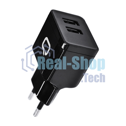 Сетевое зарядное устройство Qumo Energy (Charger 0061), 2 USB, 3.1A, черный