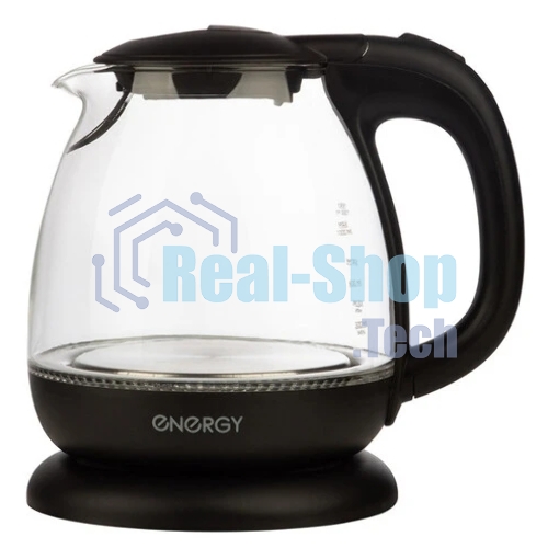 Чайник электрический Energy E-296 1л, стекло, черный, 1100 Вт, (005215)