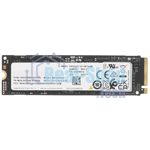 Накопитель SSD Samsung 2Tb, M.2 2280, PM9A1 PCIe 4.0 x4, NVMe, R/W 7000/5200