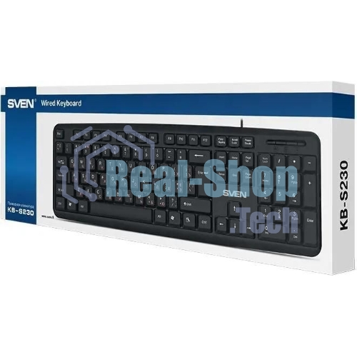 Клавиатура SVEN KB-S230 проводная, USB Type-A, чёрный
