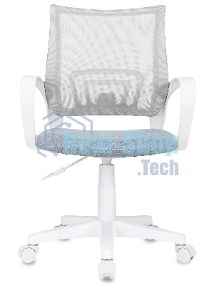 Кресло Domfy DK X-ROOM WH светло-серый TW-02 TW-20 сетка/ткань крестов. пластик белый