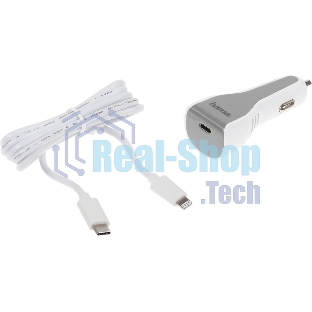 Комплект зарядное устройство Hama H-183317 3A PD для Apple кабель Apple Lightning/Type-C белый