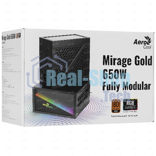 Блок питания Aerocool/Formula MIRAGE GOLD 650W, 650Вт, 80 PLUS Gold, 120мм, модульный, черный
