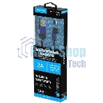 Кабель Maxvi MCm-02L blue, USB-A - Lightning, 2A, магнитный разъем, LED ток макс. нагрузки 2А, макс. напряжение 5V; стандарт USB 2.0; длина 1.5м, нейлоновая оплетка, съемный магнитный коннектор, LED подсветка, синий