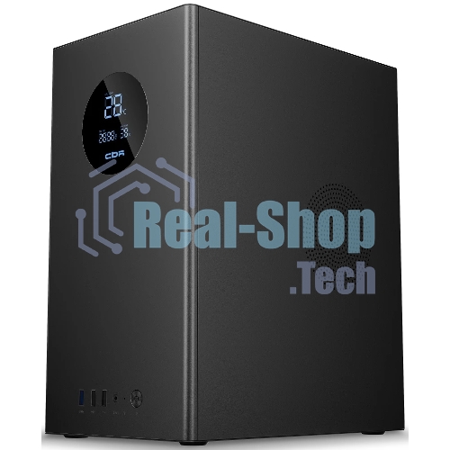 Компьютерный корпус CBR mATX Minitower V865, без БП, 1хUSB 3.0, 2хUSB 2.0, HD Audio+Mic, Digital Screen, черный