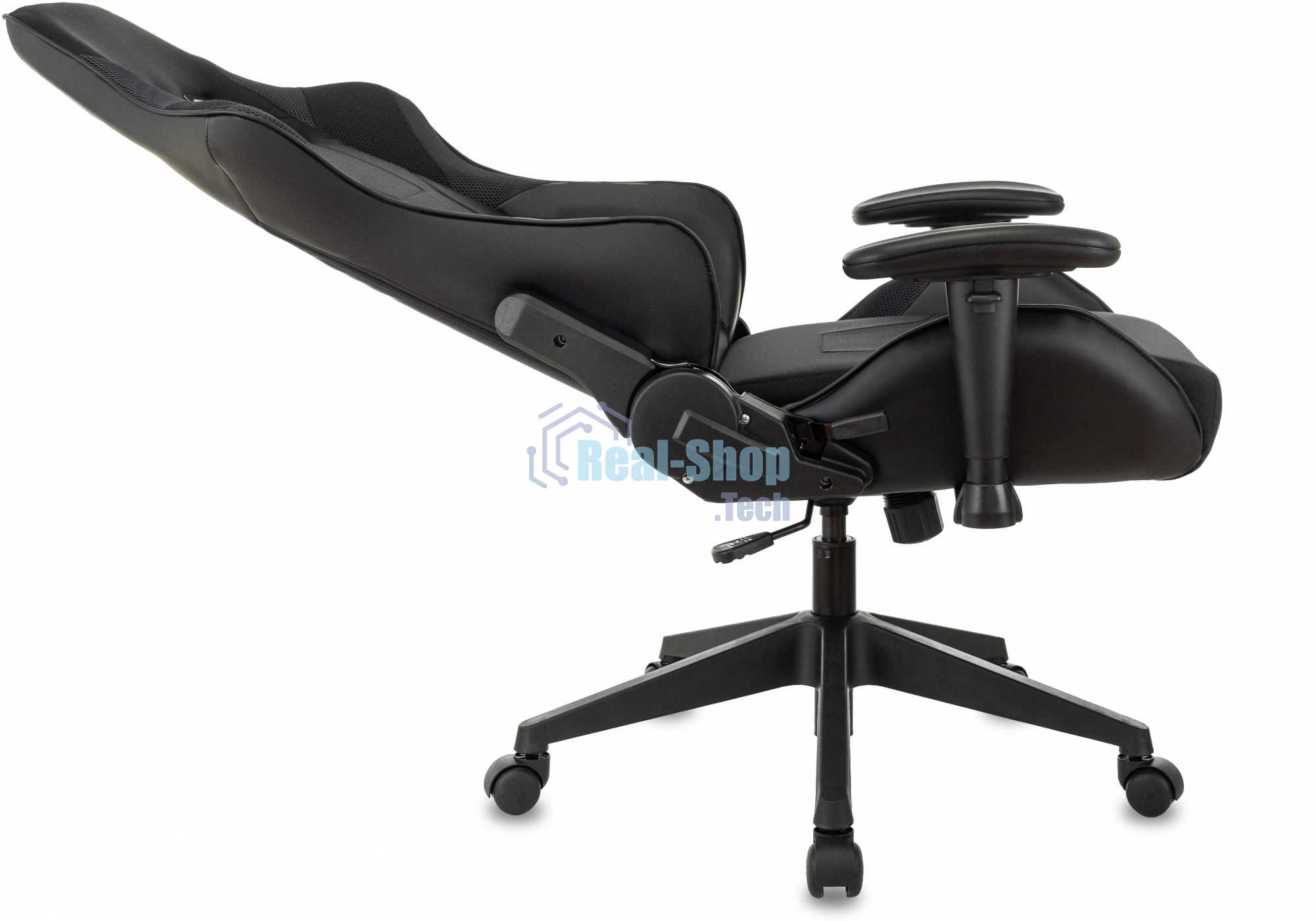 Кресло Бюрократ VIKING 4 AERO BLACK EDITION черный, экокожа, 120 кг, механизм качания