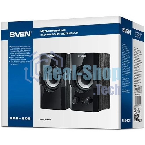 Акустическая система SVEN SPS-606, черный, акустическая система 2.0 (мощность 2x3 Вт(RMS))