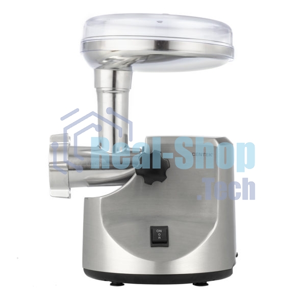 Мясорубка электрическая Centek CT-1606 серебристый, 3000 Вт, 3.0 кг/мин, реверс, металлический лоток, насадки - 5