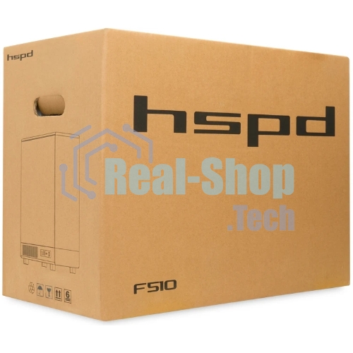 Компьютерный корпус без блока питания HSPD F510, Panoramic Mid Tower, черный, TG, 0.5 SPCC, no fans ATX, mATX, mITX 180/280/160мм 1x2.5