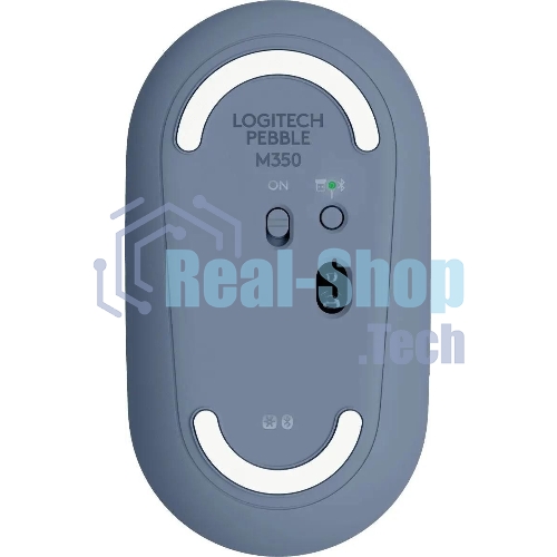 Мышь беспроводная Logitech Pebble M350 синий, 1000 dpi, радиоканал, Bluetooth, USB, кнопки - 3