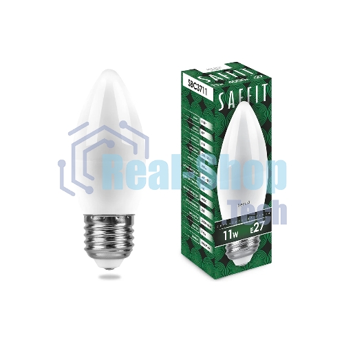 Лампа светодиодная SAFFIT SBC3711 (55135) 11Вт Е27 белый матовая свеча