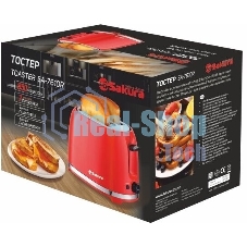 Тостер Sakura SA-7610R красный, 850 Вт, 2 слота