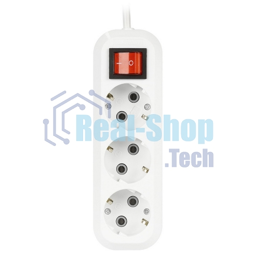 Удлинитель Smartbuy (SBE-16-3-03-ZS) 3 гнз х 3,0 м (16А/3.5 кВт, ПВС 3х1.0)