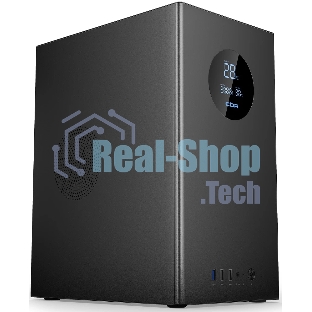 Компьютерный корпус CBR mATX Minitower V865, без БП, 1хUSB 3.0, 2хUSB 2.0, HD Audio+Mic, Digital Screen, черный