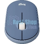 Мышь беспроводная Logitech Pebble M350 синий, 1000 dpi, радиоканал, Bluetooth, USB, кнопки - 3