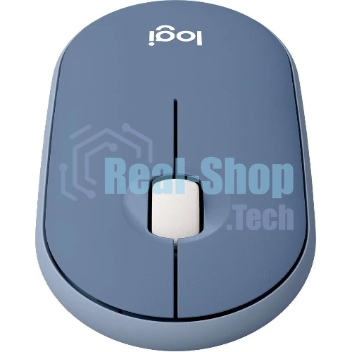 Мышь беспроводная Logitech Pebble M350 синий, 1000 dpi, радиоканал, Bluetooth, USB, кнопки - 3